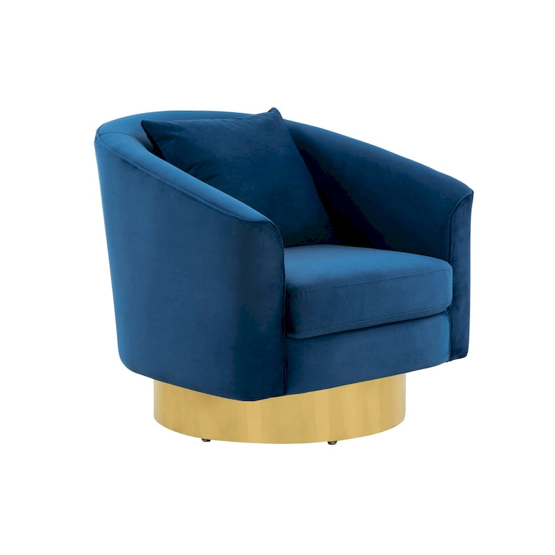 SAFAVIEH Couture Denecia Swivel Barrel Chair - 32.5 W x 32.1 L x 30.1 H - 33Wx32Dx30H