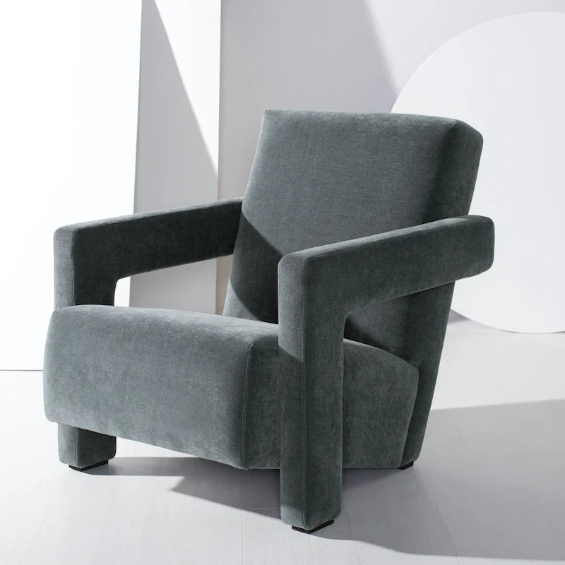 SAFAVIEH Couture Joffrette Modern Velvet Accent Chair - 27 In. W x 35 In. D x 30 In. H - 27Wx35Dx30H