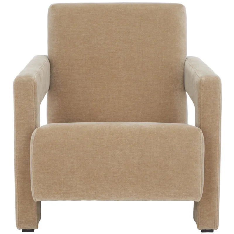 SAFAVIEH Couture Joffrette Modern Velvet Accent Chair - 27 In. W x 35 In. D x 30 In. H - 27Wx35Dx30H