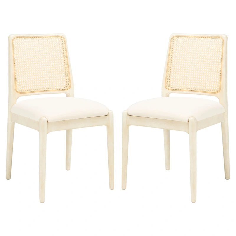 SAFAVIEH Sylva Rattan Cushion Dining Chair (Set of 2) - 19 W x 17.5 L x 32 H - 19Wx18Dx32H