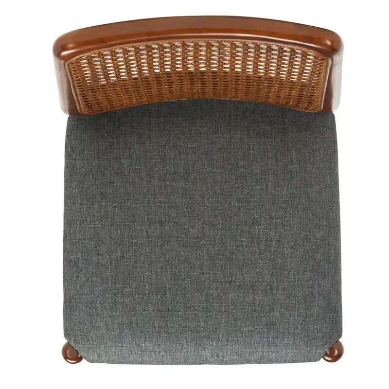 SAFAVIEH Sylva Rattan Cushion Dining Chair (Set of 2) - 19 W x 17.5 L x 32 H - 19Wx18Dx32H