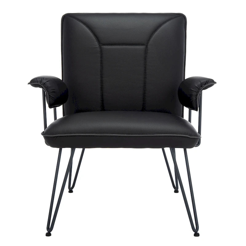 SAFAVIEH Idamae Mid-Century Modern Faux Leather Arm Chair - 29Wx28Dx33H