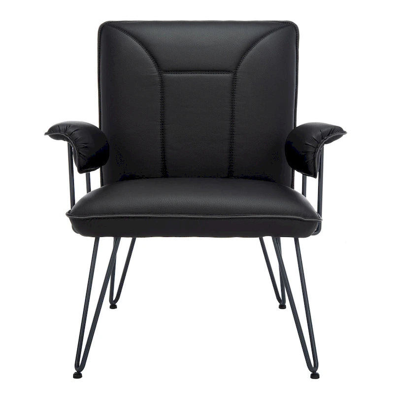 SAFAVIEH Idamae Mid-Century Modern Faux Leather Arm Chair - 29Wx28Dx33H