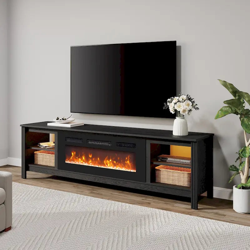 Classical 70 Inch TV Stand, TV Console Table for 75 Inch TV with LED