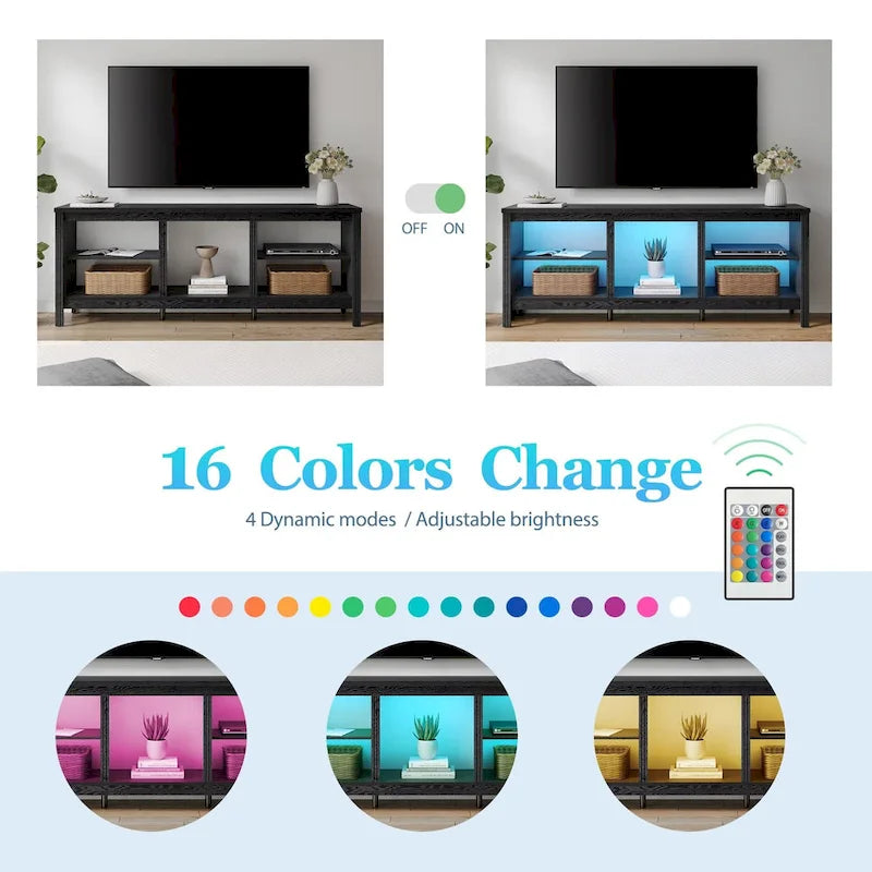 Classical 70 Inch TV Stand, TV Console Table for 75 Inch TV with LED