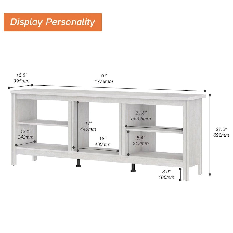 Classical 70 Inch TV Stand, TV Console Table for 75 Inch TV with LED