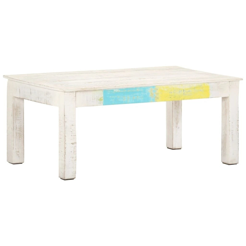 vidaXL Coffee Table White 43.3x23.6x17.7 Solid Mango Wood