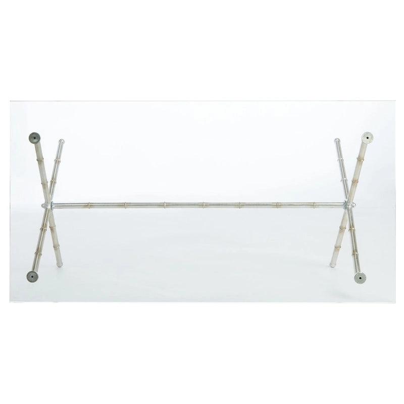 SAFAVIEH Treasures Jocelyn Bronze-Ish Silver/ Glass Top Accent Table - 37.4 x 19.7 x 17