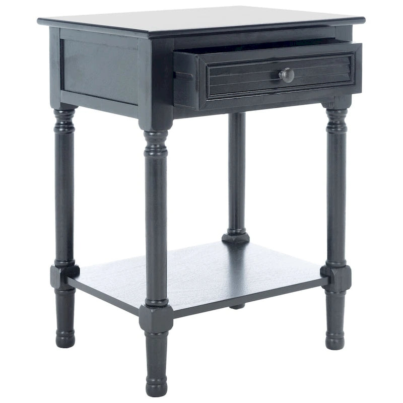 SAFAVIEH Eleanore 1-Drawer Lower Shelf Nightstand Accent Table - 19 W x 15.8 L x 26 H - 19Wx16Dx26H
