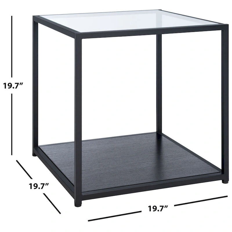 SAFAVIEH Arminta Square Lower Shelf Accent End Table - 19.7 W x 19.7 L x 19.7 H - 20Wx20Dx20H