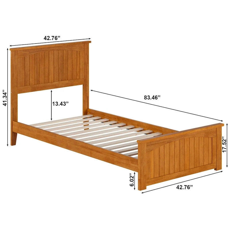 Nantucket Low Profile Platform Bed with Matching Footboard