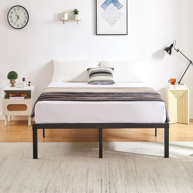 Javlergo 14 Inch Metal Platform Bed Frame, Heavy Duty Steel Slat/No Box Spring Needed