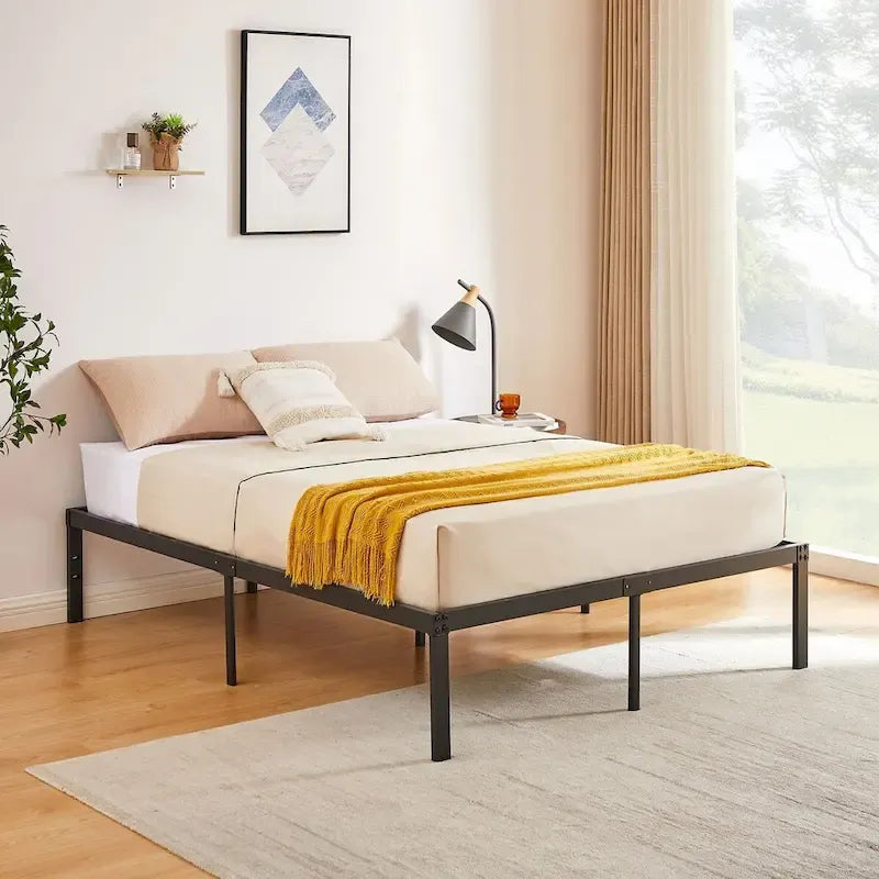 Javlergo 14 Inch Metal Platform Bed Frame, Heavy Duty Steel Slat/No Box Spring Needed