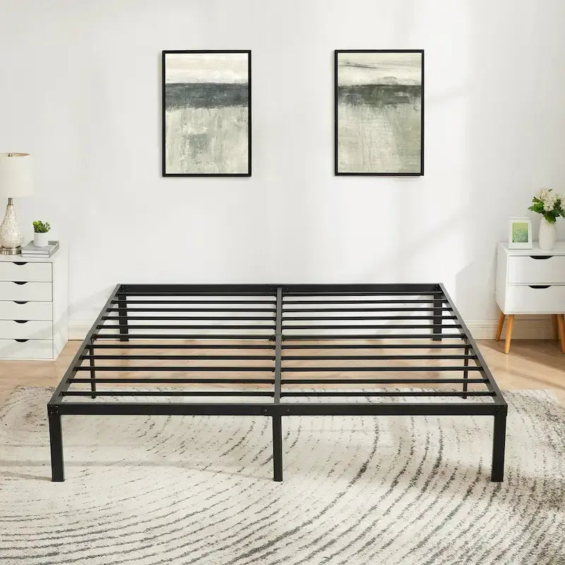 Javlergo 14 Inch Metal Platform Bed Frame, Heavy Duty Steel Slat/No Box Spring Needed