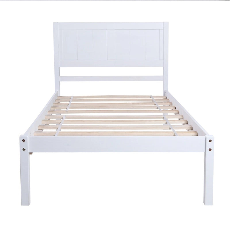 Wood Platform Bed with Headboard