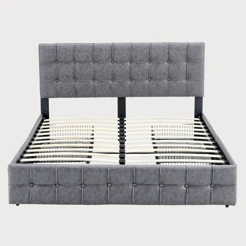 Full Size Platform Bed Frame with 4 Storage Drawers