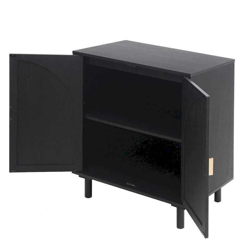 2 Door Dresser for Bedroom with Adjustable Laminates and Metal Handle
