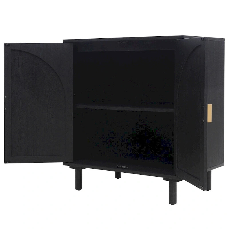 2 Door Dresser for Bedroom with Adjustable Laminates and Metal Handle