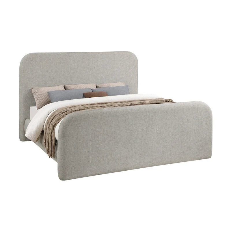 Kendra Grey Upholstered Platform Bed