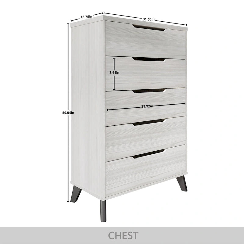 CraftPorch Chic and Vintage Wooden Chest with 5 drawers