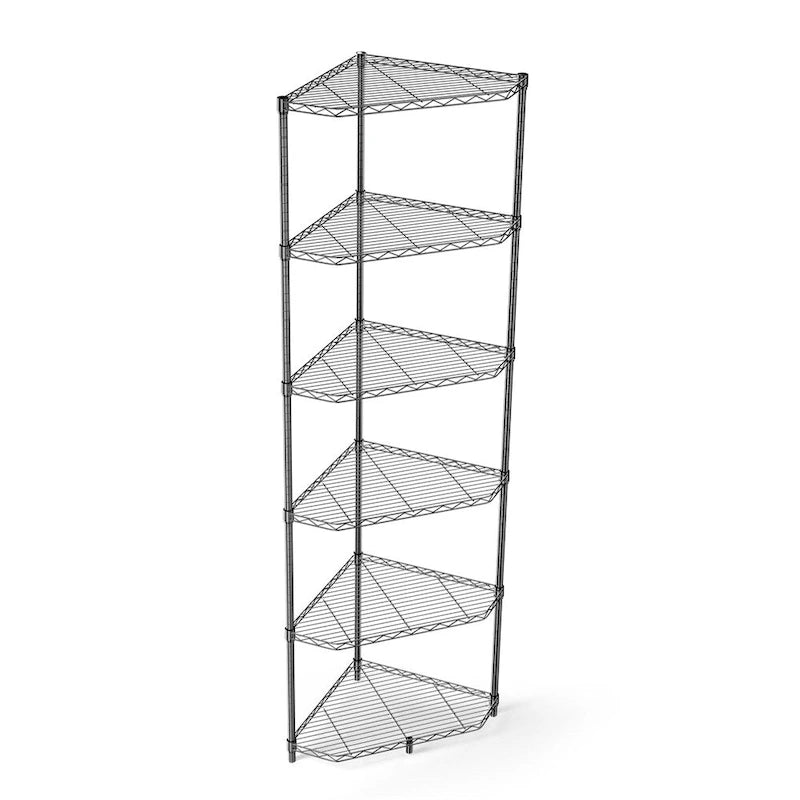 6 Tier Shelf Heavy Duty Free Standing Corner Storage Display Rack