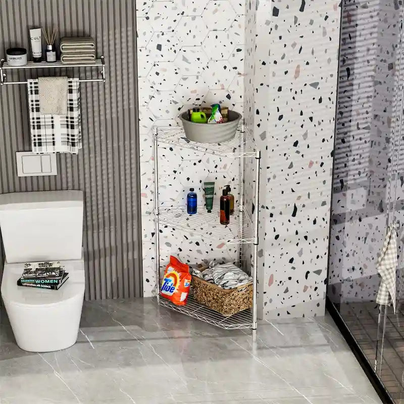 6 Tier Shelf Heavy Duty Free Standing Corner Storage Display Rack