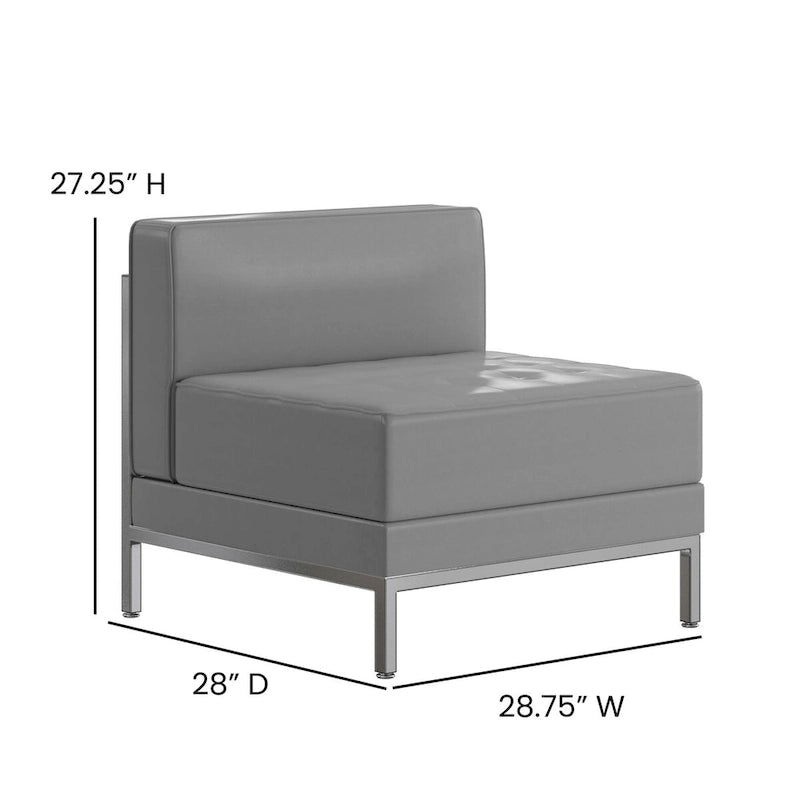 Contemporary LeatherSoft Middle Chair - 28W x 28.75D x 27.25H