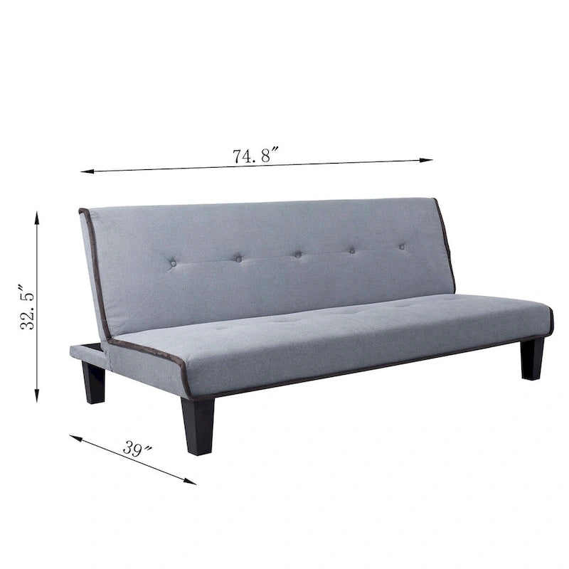 Clihome Biscuit Back Convertible Sofa with Mattress