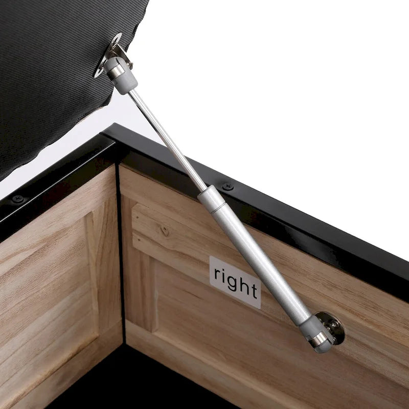 48 Linen Storage Bench: Button-Tufted, Wooden Ottoman for Bedroom, Living Room