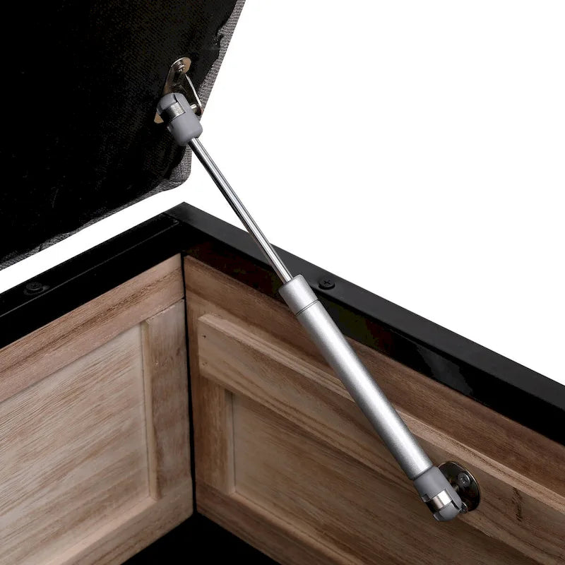 48 Linen Storage Bench: Button-Tufted, Wooden Ottoman for Bedroom, Living Room