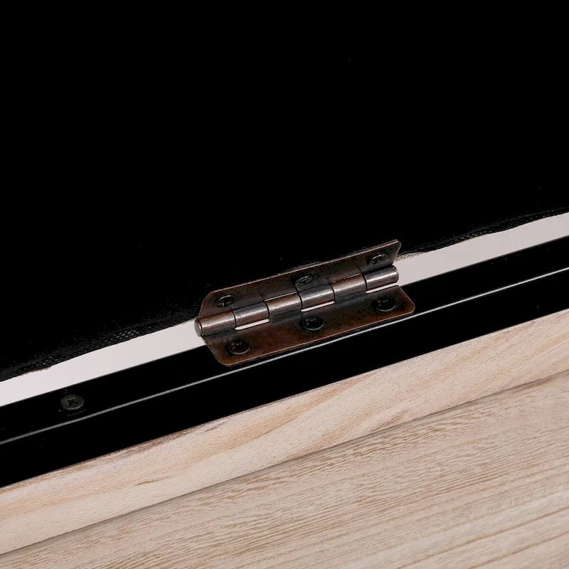 48 Linen Storage Bench: Button-Tufted, Wooden Ottoman for Bedroom, Living Room