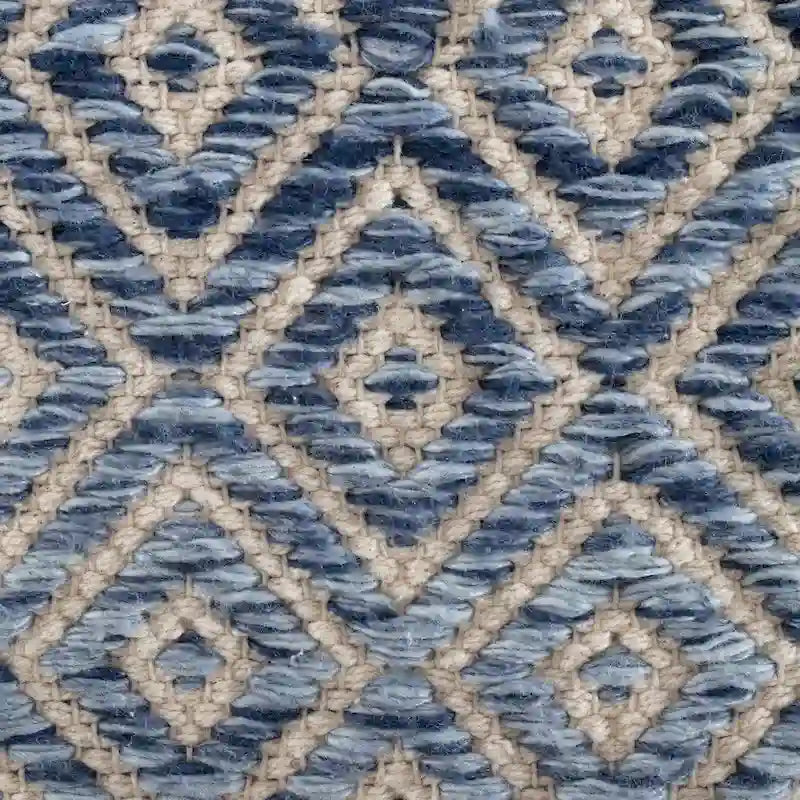 Jani Rhombus 22-inch Brown Square Pouf Ottoman - Handmade Footrest for Living Room, Bedroom, Nursery, Kidsroom