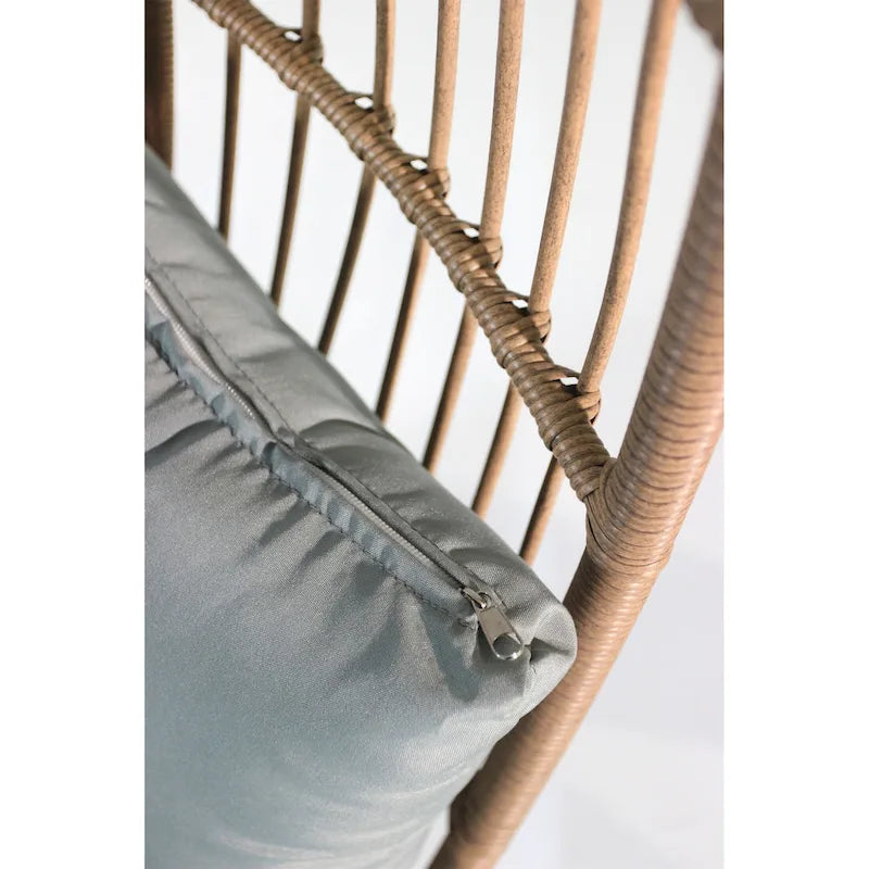 Outdoor Garden Wicker Egg Chair And Footstool