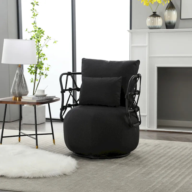 Upholstered Swivel Accent Chair Living Room Chair