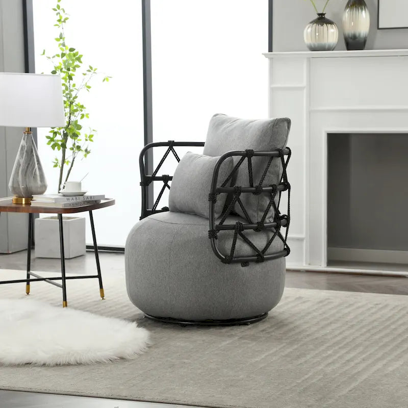 Upholstered Swivel Accent Chair Living Room Chair