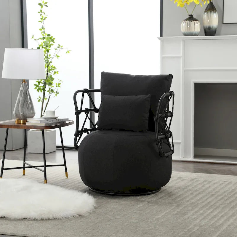 Upholstered Swivel Accent Chair Living Room Chair
