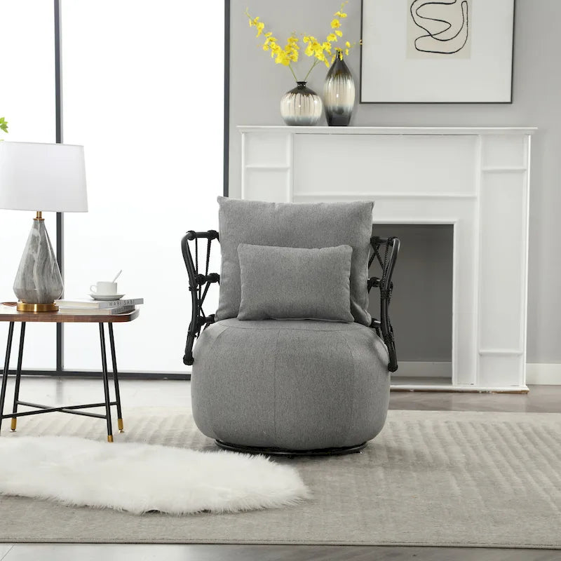 Upholstered Swivel Accent Chair Living Room Chair