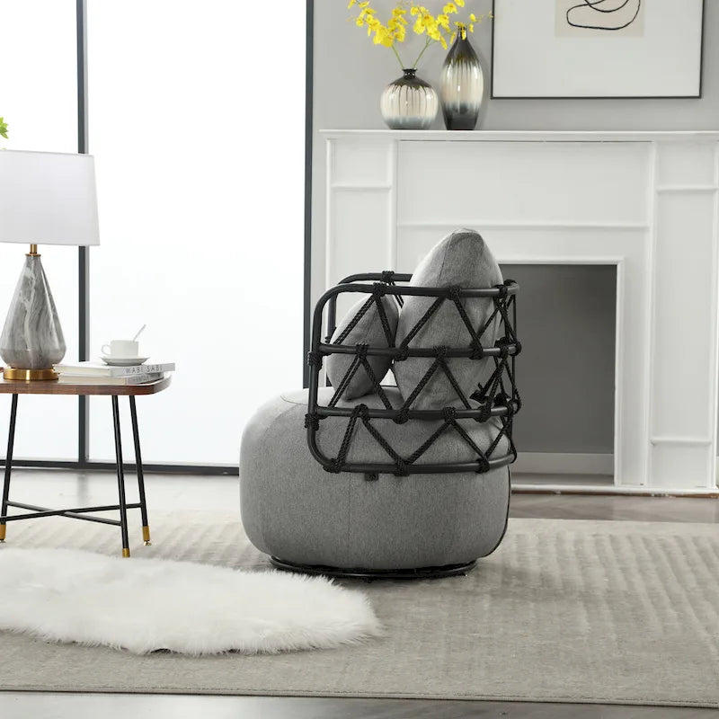 Upholstered Swivel Accent Chair Living Room Chair