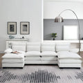 6-seat U-shaped Sectional Sofa, Sleeper Sectional with Waist Pillows for Living Room, Apartment
