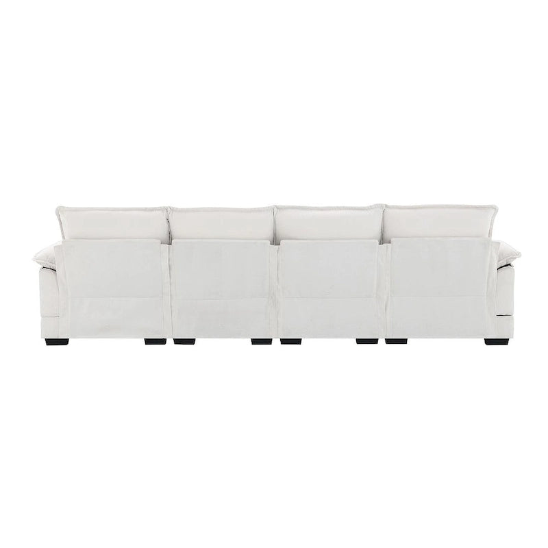 6-seat U-shaped Sectional Sofa, Sleeper Sectional with Waist Pillows for Living Room, Apartment