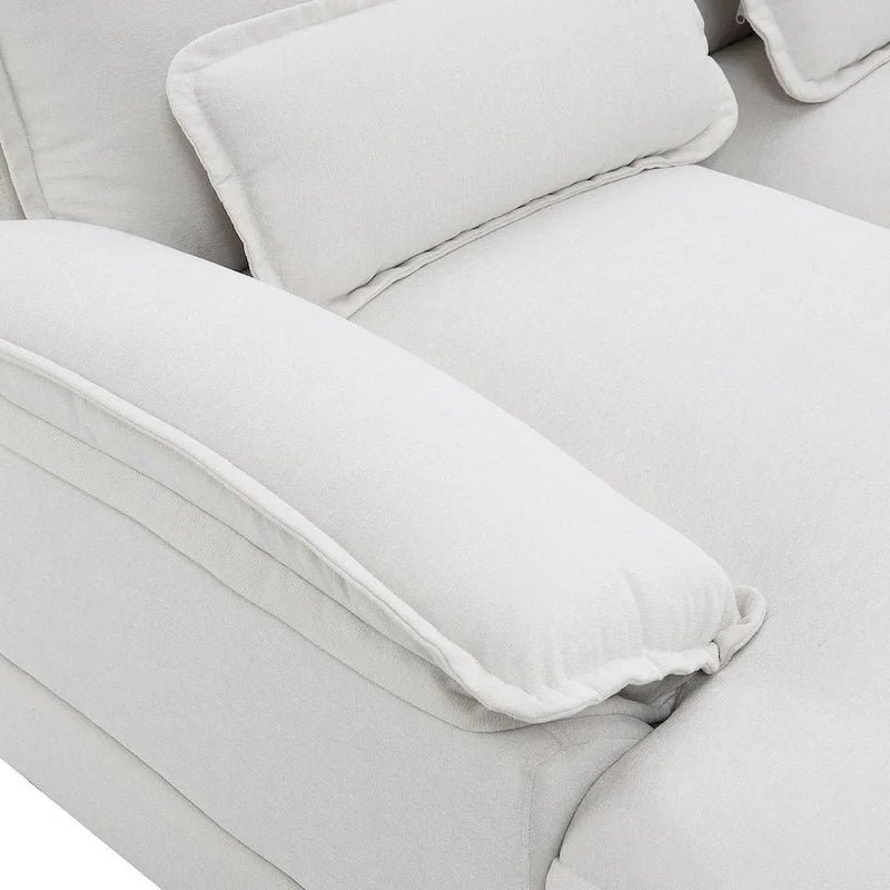 6-seat U-shaped Sectional Sofa, Sleeper Sectional with Waist Pillows for Living Room, Apartment