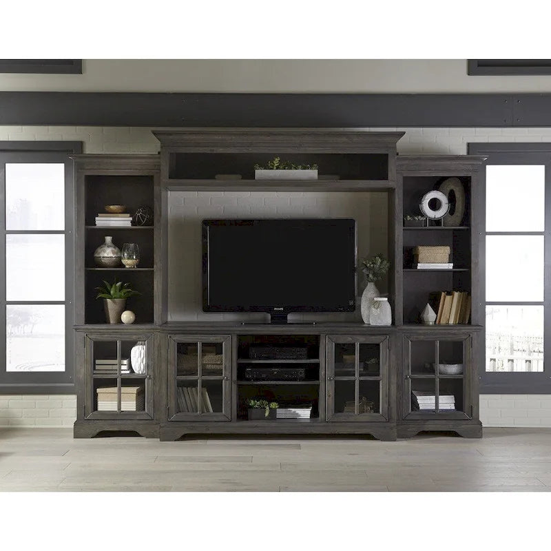 Dillworth Grey Entertainment Wall System Bridge