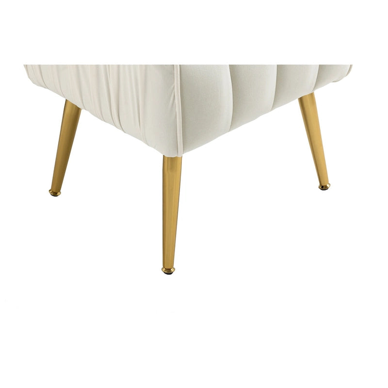 Modern Velvet Accent Chair with Ottoman for Living Room/Bedroom/Nail Salon