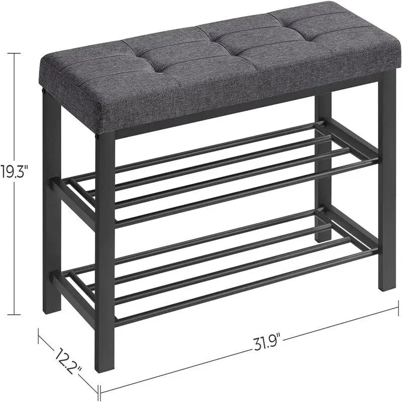 3-Tier Shoe Rack for Entryway - 12.2D x 31.9W x 19.3H