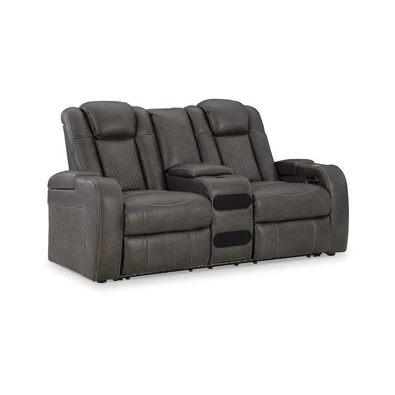 Signature Design by Ashley Fyne-Dyme Power Reclining Loveseat with Console - 74W x 43D x 43H