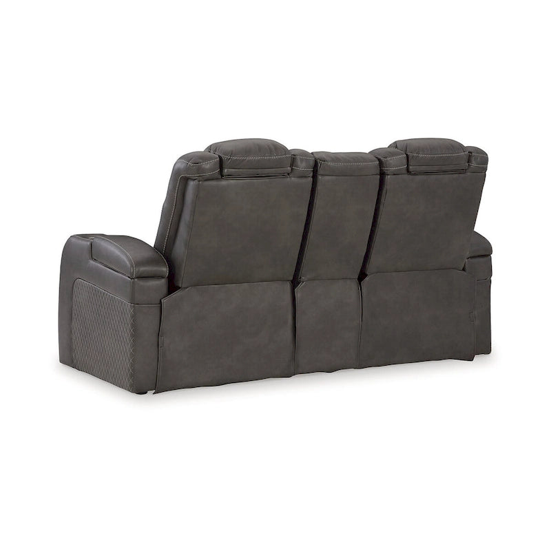 Signature Design by Ashley Fyne-Dyme Power Reclining Loveseat with Console - 74W x 43D x 43H