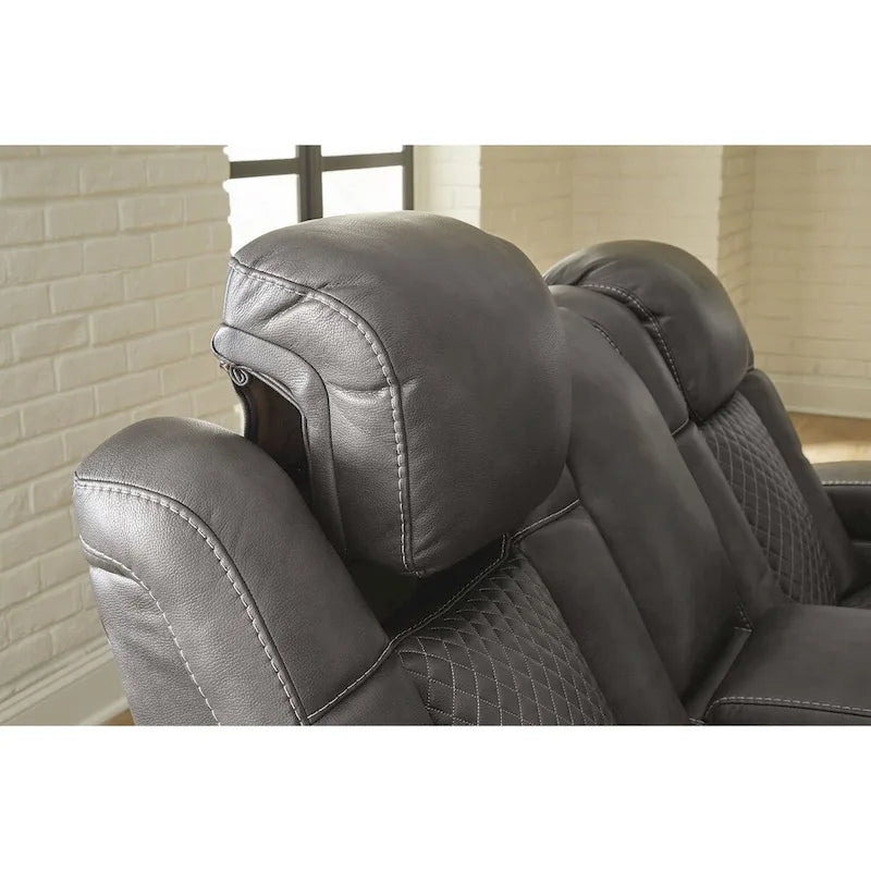 Signature Design by Ashley Fyne-Dyme Power Reclining Loveseat with Console - 74W x 43D x 43H
