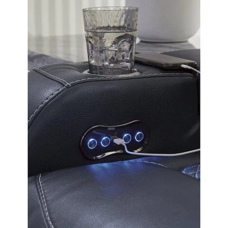 Signature Design by Ashley Fyne-Dyme Power Reclining Loveseat with Console - 74W x 43D x 43H