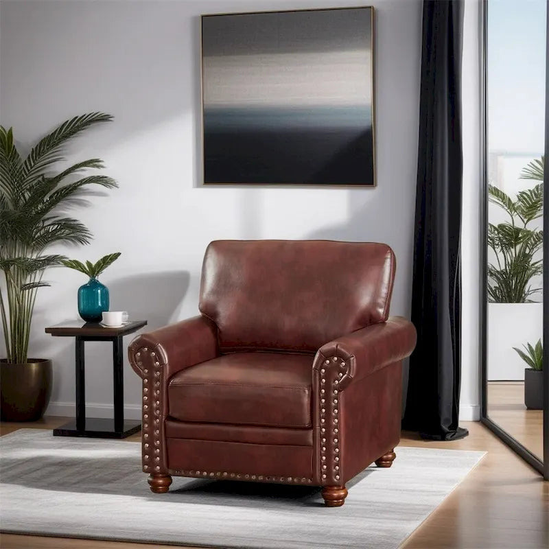 Living Room Sofa Single Seat Chair with Wood Leg Faux Leather