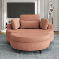Corduroy Sofa Chair with Ottoman, 2 Throw Pillows and 1 Waist Pillow
